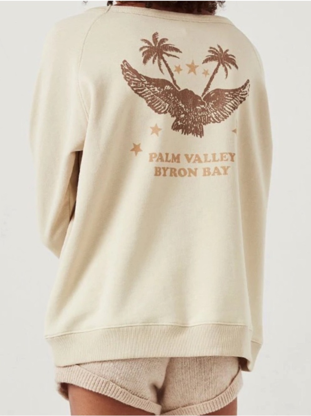 Spell 🦋⭐️ Electric Moon Sloppy Joe sweatshirt in Tapioca sz Small GUC - Picture 2 of 7